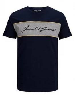 image of Jack & Jones Boys Short Sleeve Logo T-Shirt - Navy