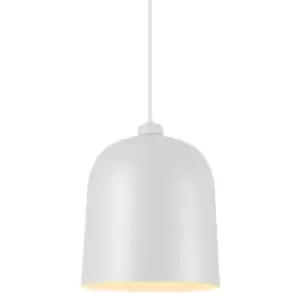 image of Angle Dome Pendant Ceiling Light White/Telegrey E27