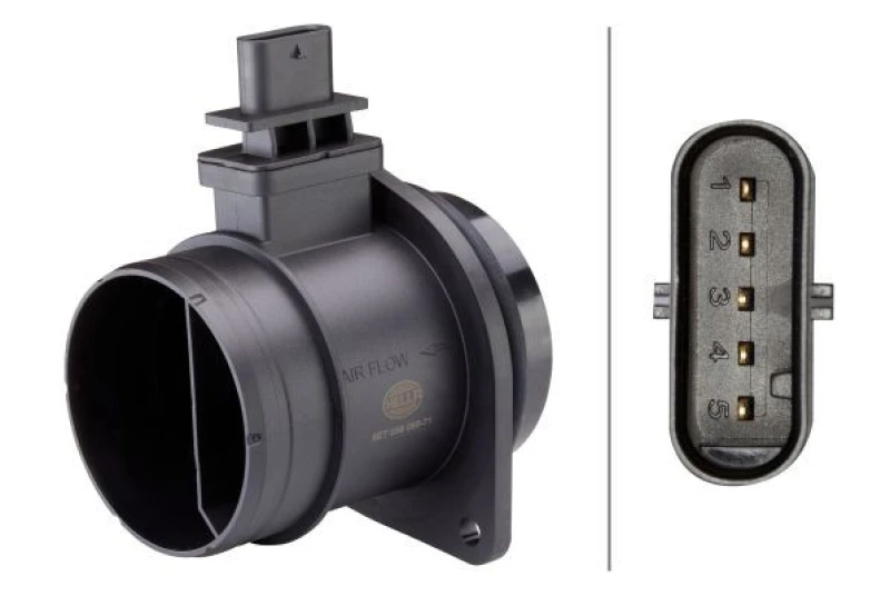 Image of HELLA Mass air flow sensor HELLA 8ET 358 095-711