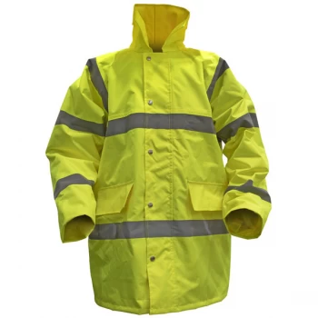 image of Worksafe 806L Hi-Vis Yellow Motorway Jacket with Quilted Lining - ...