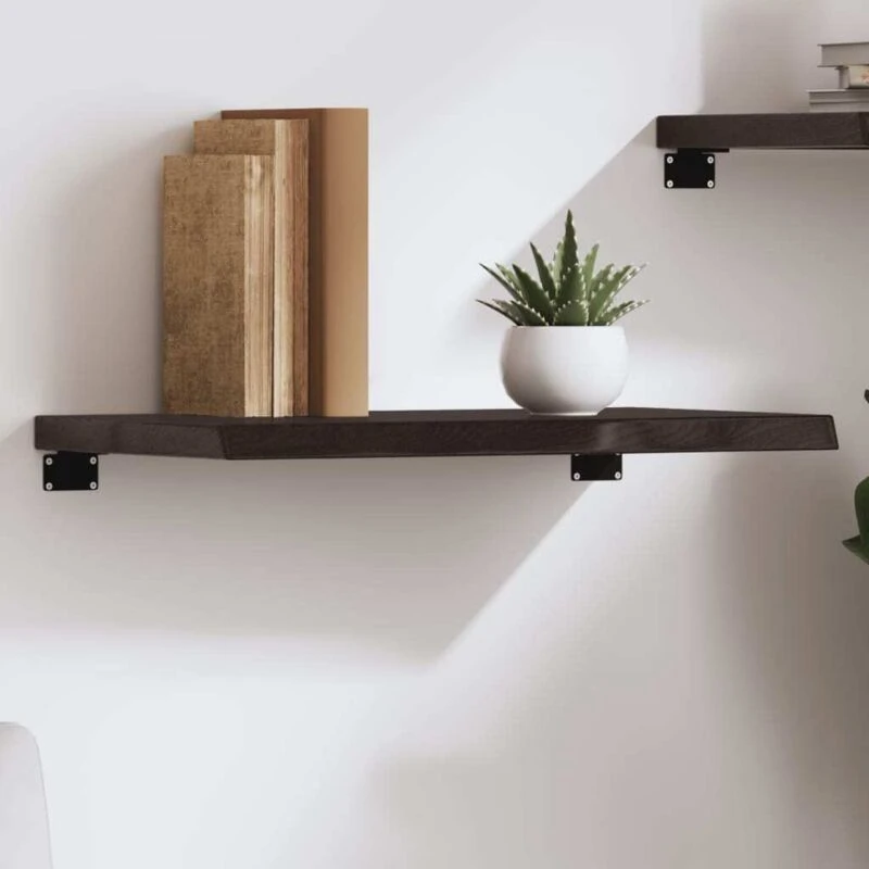 Image of VIDAXL Vidaxl - Wall Shelf Dark Brown 60x30x(2-4) cm Treated Solid Wood Oak 8720845814861