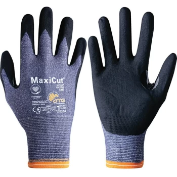 Image of Cut Resistant Gloves, NBR Coated, Blue/Black, Size 11 - ATG