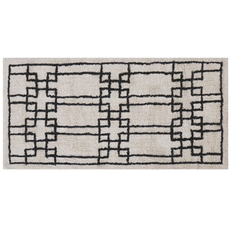 Image of Beliani Rug Turhal Beige 80 X 150 Cm Cotton