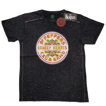 Image of The Beatles - Sgt Pepper Drum Unisex Large T-Shirt - Black