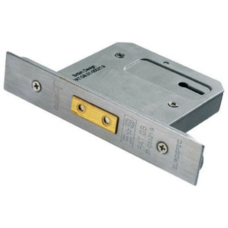 Image of Loops 76mm Euro Profile 3 Lever Deadlock Satin Stainless Steel Door Security Latch Metallics unisex