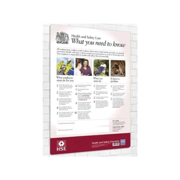 Image of Health And Safety Law Rigid PVC Wall Guide - 415 X 595MM