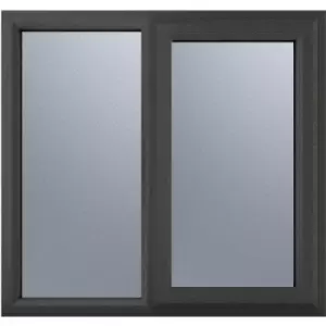 Image of Crystal Casement uPVC Window Right Hand Opening Next To a Fixed Light 1190mm x 1040mm Obscure Double Glazing /White in Grey
