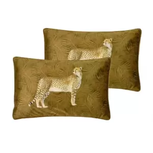 image of Cheetah Forest Twin Pack Polyester Filled Cushions