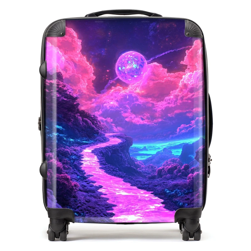 Image of Designer Luggage Elena Sable: 00037 Suitcase in Purple Size: Large Purple Unisex Large