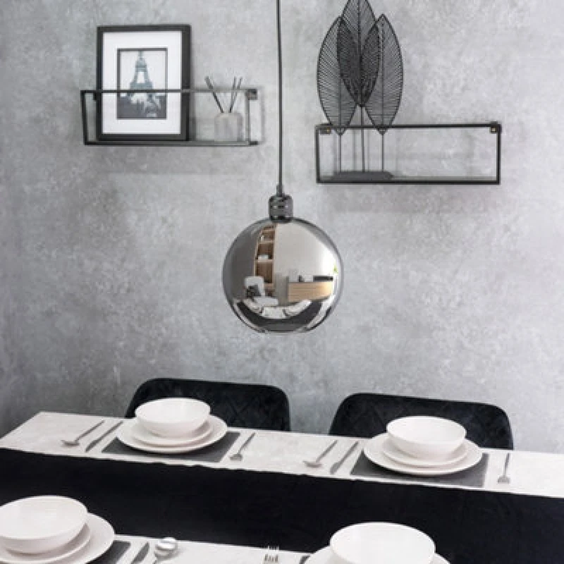 Image of ValueLights Bellamy Easy Fit Smoke Glass Shade with 10W LED Warm White Bulb Metallics unisex