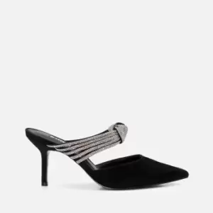 Image of Dune Womens Croatia Suede Court Shoes - Black - UK 7