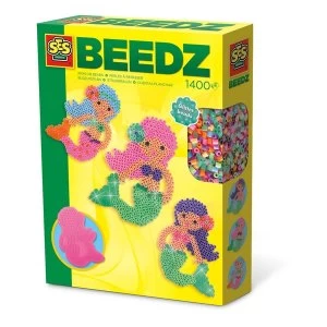 Image of SES Creative - Childrens Beedz Mermaid Iron-on Beads Mosaic Set 1400 Iron-on Beads (Multi-colour)