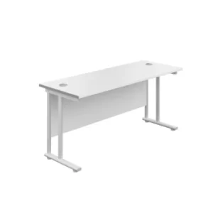 image of 1400 X 600 Twin Upright Rectangular Desk White-white