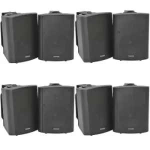 Image of 8x 120W Black Wall Mounted Stereo Speakers 6.5" 8Ohm Premium Home Audio Music