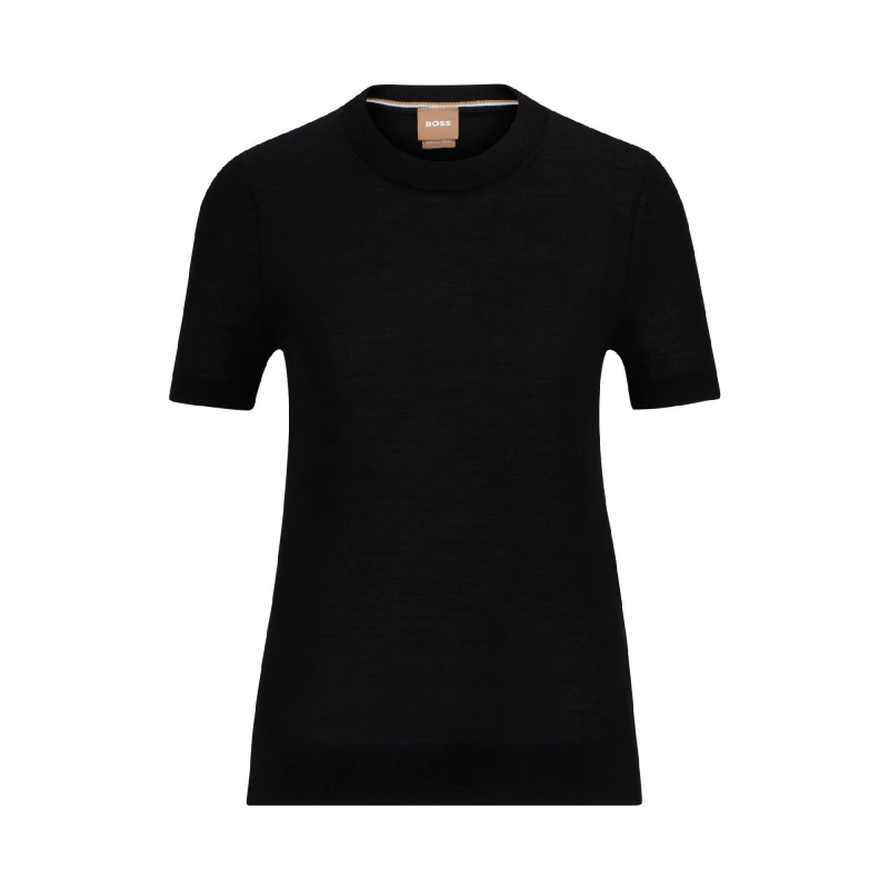 Image of Boss Womens Falyssiasi Knitted Top Black female 10 (M)