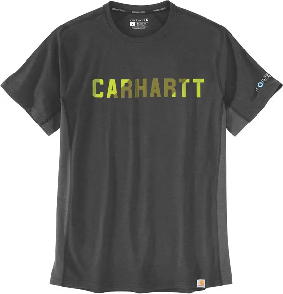 Image of Carhartt Force Flex Block Logo T-Shirt, grey, Size 2XL