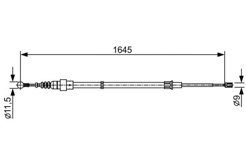 Image of Bosch 1 987 482 451 Brake Cable 1645mm Cable,parking brake (124)