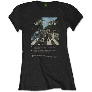 Image of The Beatles - Abbey Road 8 Track Ladies Large T-Shirt - Black