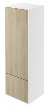 Image of Wickes Eli White Matt and Oak Wall Hung Tall Tower Unit - 400 mm