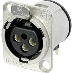 Image of XLR connector Sleeve socket right angle pins Number of pins 3 Silver Neutrik NC3FD H
