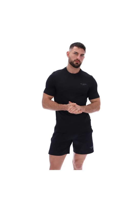 Image of Ted Baker Men Sam Aeroflow Running T-Shirt in Black Size: Small Black S Male 5063550360722