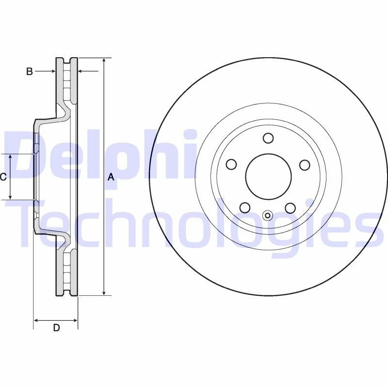 Image of DELPHI Brake disc DELPHI BG9173C