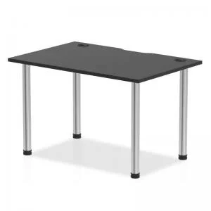 Image of Impulse Black Series 1200 x 800mm Straight Table Black Top with Cable