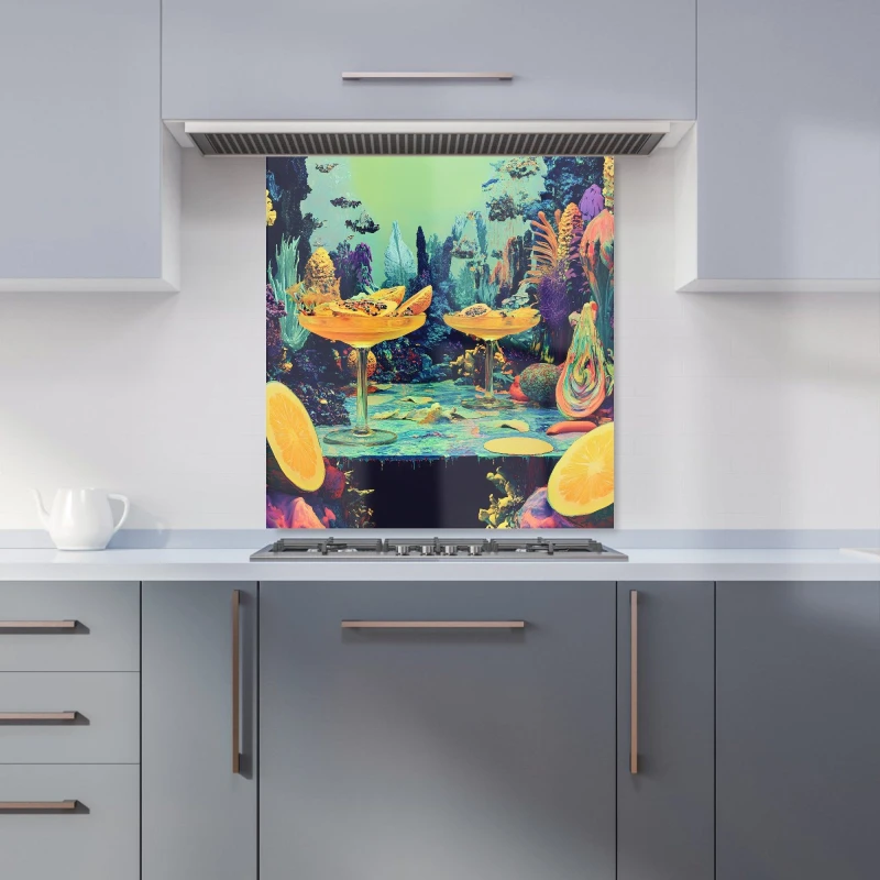 Image of Designer Kitchen Splashbacks Elena Sable: 00030 Kitchen Splashback Size: 600mm x 750mm Multicolor Unisex 600mm x 750mm
