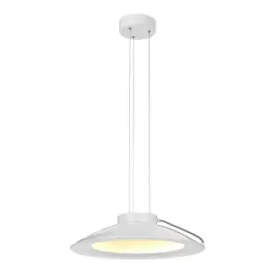 Image of 1 Bulb Ceiling Pendant Light Fitting White Painted LED 36W Bulb