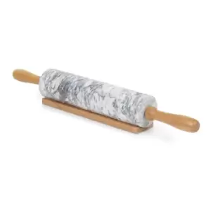 image of Homiu Marble Rolling Pin Handles And Stand - White