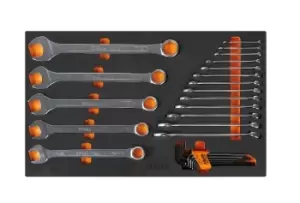 Image of Beta Tools M31 27pc AF Combination Spanner & Hexy Key Set in Tray for Roller Cab