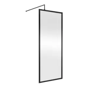 image of Nuie Full Outer Frame Wetroom Screen 1850x800x8mm - Matt Black