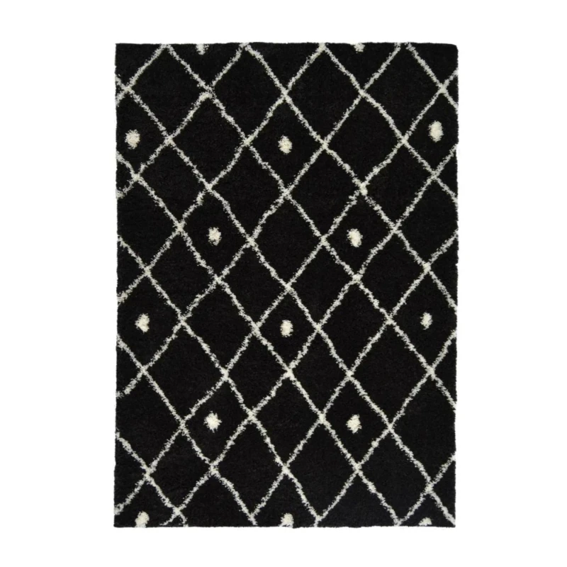 Image of THE RUGS Snug Collection Nomadic Shaggy Rugs I044A in Black Size: 200cm x 290cm Black Unisex 200cm x 290 cm