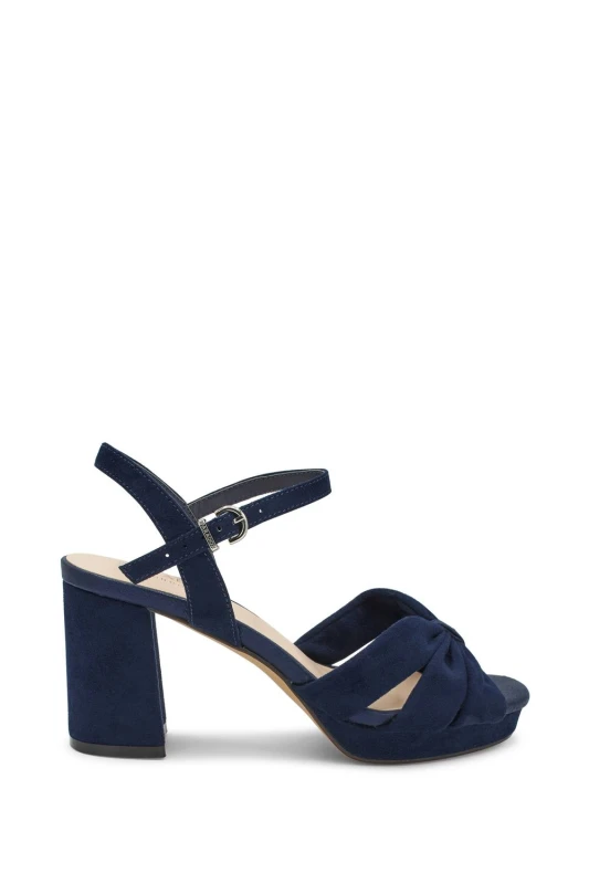 Image of Paradox London 'Nerita' Wide Fit Platform Sandal Navy