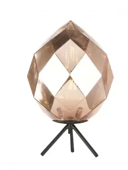 Image of Zoe 1 Light Table Lamp Gold Glass Black