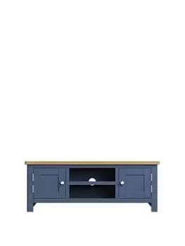Image of K-Interiors Fontana Ready Assembled Solid Wood Large TV Unit - Fits Up To 52" TV - Blue