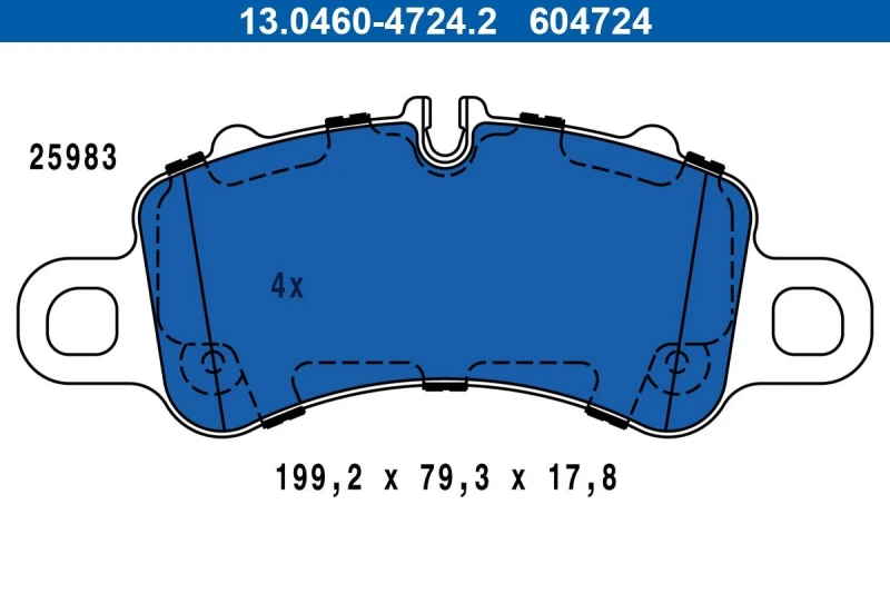 Image of Brake pad set ATE 13.0460-4724.2
