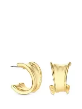 Image of Mood Gold Molten Tapered Large Hoop Earrings