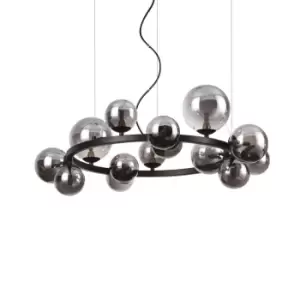 Image of Perlage 14 Light Round Globe Pendant Ceiling Light Black