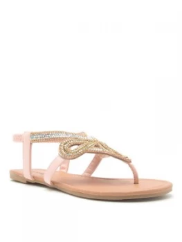 Image of Qupid Athena 1251 Embellish Sandal Nude
