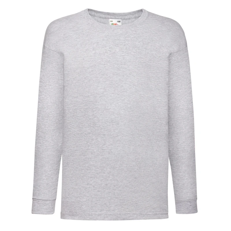 Image of Fruit Of The Loom Value Heather Long-Sleeved T-Shirt Grey unisex