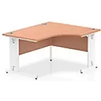 image of dynamic Right-hand Desk Impulse ICDRW14WBCH Beech 1400 mm x 25mm x 730 mm