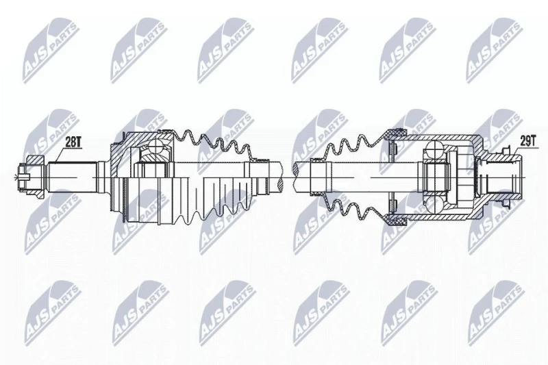 Image of NTY NPW-HD-083 Drive shaft Front Axle Right Drive Shaft (13)