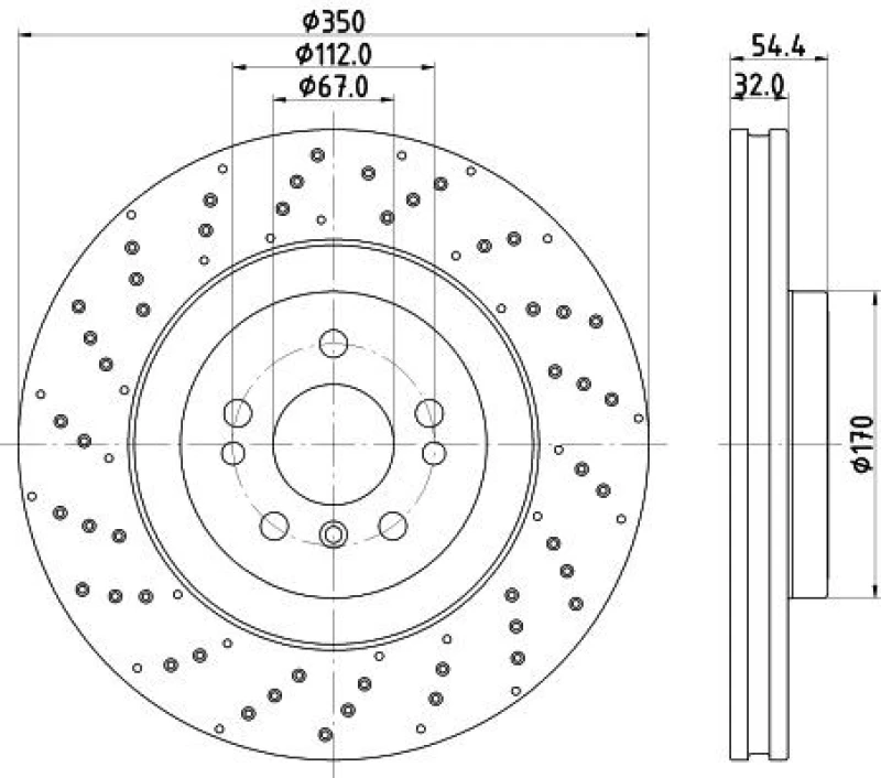 Image of HELLA Brake disc HELLA 8DD 355 122-541