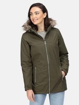 image of Regatta Myla Waterproof Insulated Jacket - Dark Khaki, Dark Khaki, Size 10, Women