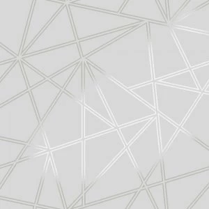 image of Holden Decor Palladium Geometric Apex Metallic Grey Wallpaper Paper