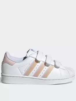 Image of adidas Originals Superstar Shoes, White, Size 10 Younger