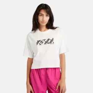 Timberland Logo Pack Cropped Tee For Her In White, Size M