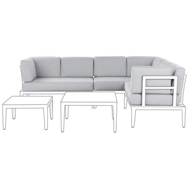 Image of Beliani Outdoor Cushion Cover Set Rima Iii Light Grey