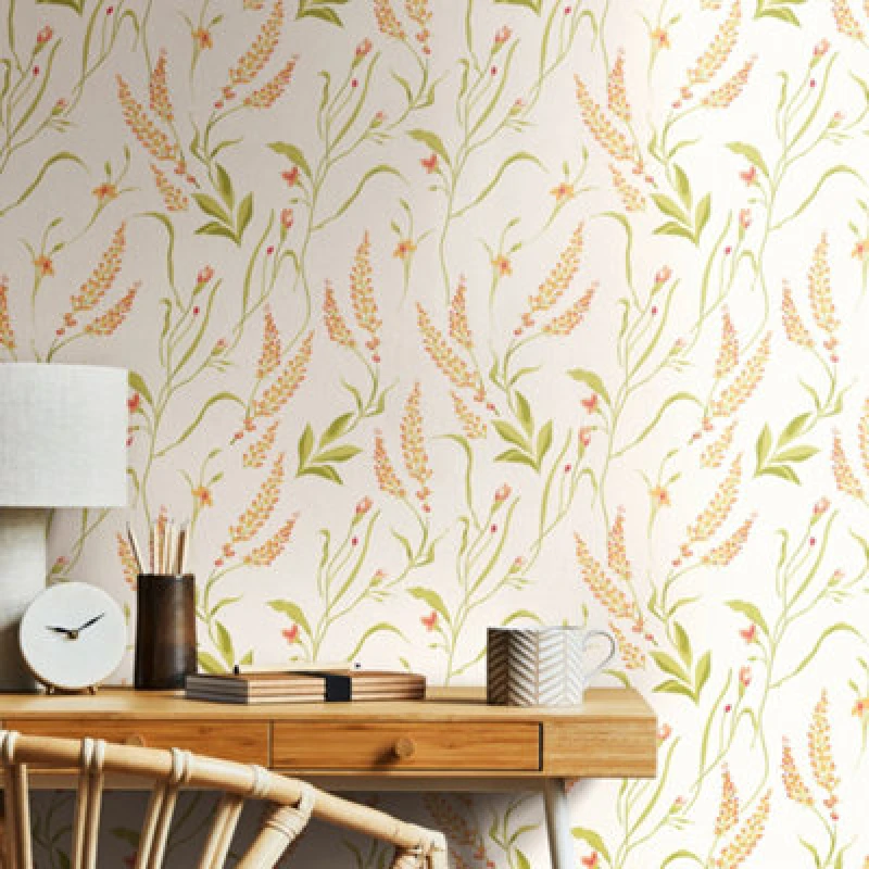 Image of Hoopla Walls Springtime Meadow - Honey & Peach 10M Wallpaper